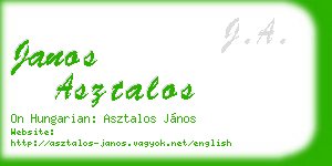 janos asztalos business card
